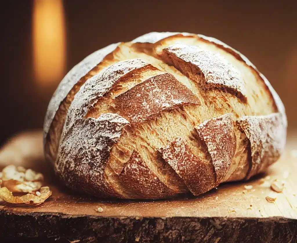 Domáci zemiakový chlieb s chrumkavou kôrkou upečený v peci