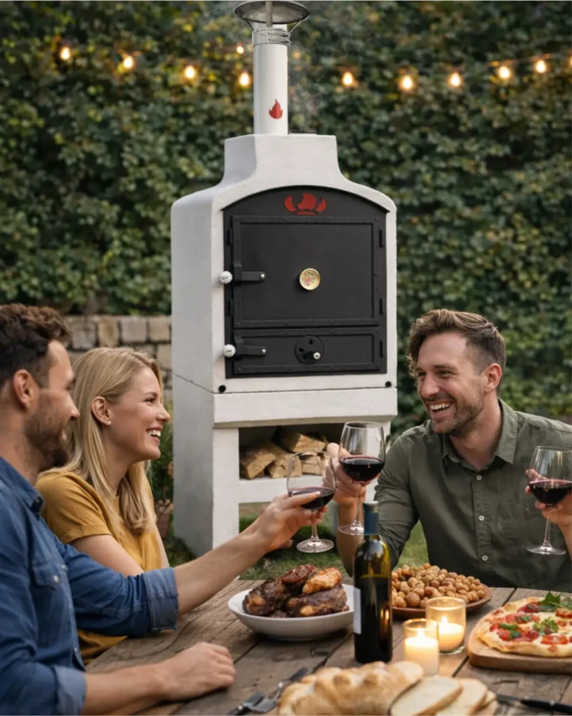 Mobilná pec na drevo – umiestnenie a inštalácia v záhrade (Tynker)