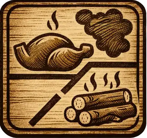 Ikona údenia s bočným ohniskom